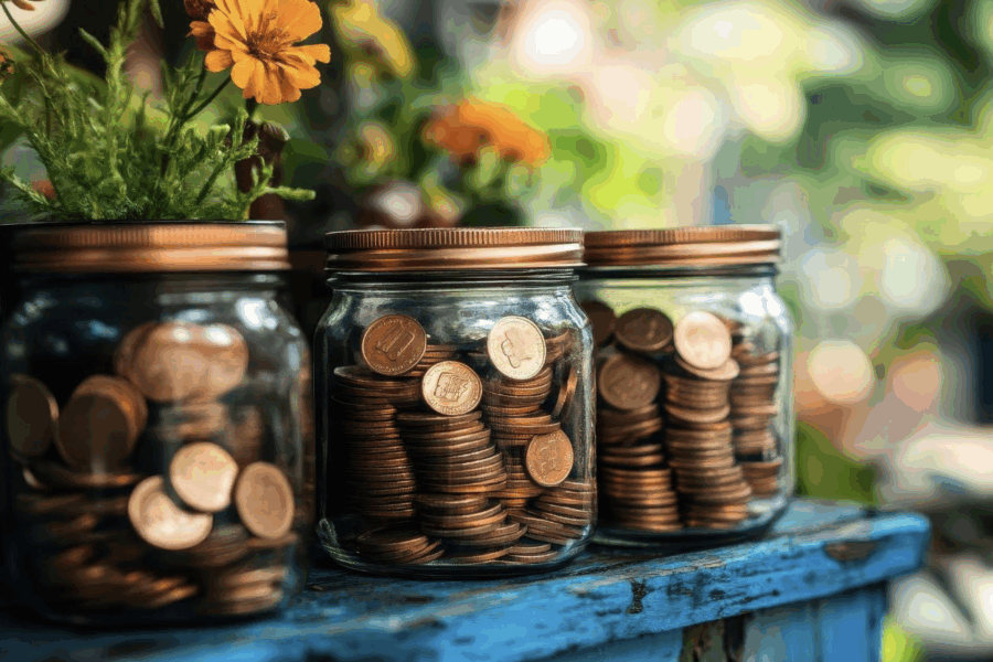 jars of coins